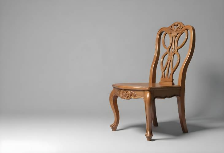 Classic Charm Wooden Chair Against a Gray Backdrop